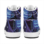 Dark Aquarius Zodiac Sign Print High Top Leather Sneakers