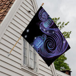 Dark Aquarius Zodiac Sign Print House Flag
