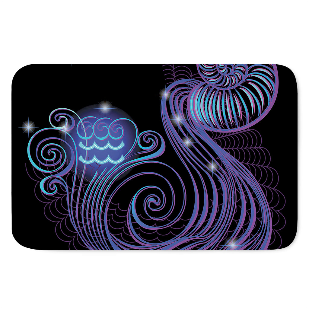 Dark Aquarius Zodiac Sign Print Indoor Door Mat