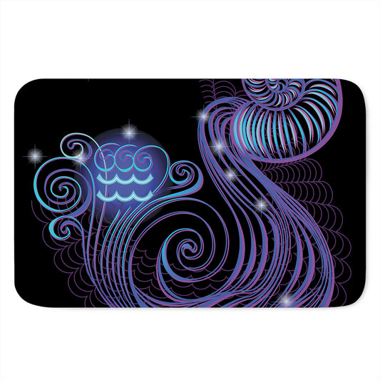 Dark Aquarius Zodiac Sign Print Indoor Door Mat