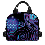 Dark Aquarius Zodiac Sign Print Insulated Lunch Bag