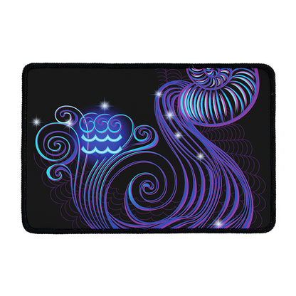 Dark Aquarius Zodiac Sign Print Kitchen Mat