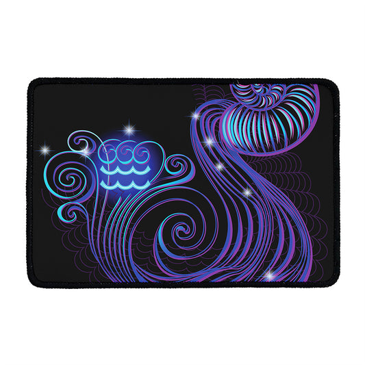 Dark Aquarius Zodiac Sign Print Kitchen Mat