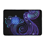 Dark Aquarius Zodiac Sign Print Kitchen Mat