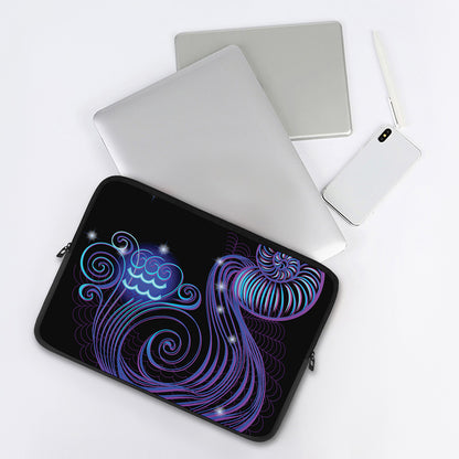 Dark Aquarius Zodiac Sign Print Laptop Sleeve