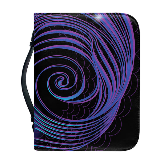 Dark Aquarius Zodiac Sign Print Leather Bible Cover
