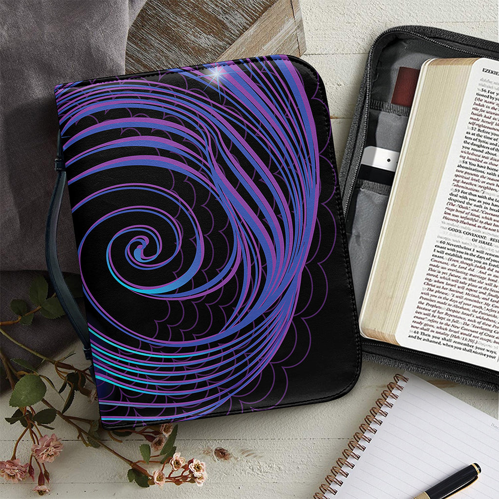 Dark Aquarius Zodiac Sign Print Leather Bible Cover