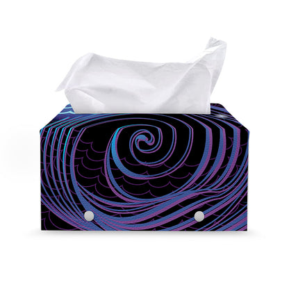 Dark Aquarius Zodiac Sign Print Leather Tissue Box Cover