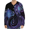 Dark Aquarius Zodiac Sign Print Long Sleeve Baseball Jersey