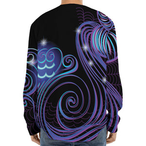 Dark Aquarius Zodiac Sign Print Long Sleeve Baseball Jersey