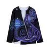 Dark Aquarius Zodiac Sign Print Long Sleeve Short Coat