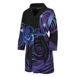Dark Aquarius Zodiac Sign Print Men's Bathrobe