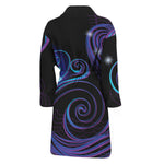 Dark Aquarius Zodiac Sign Print Men's Bathrobe