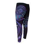 Dark Aquarius Zodiac Sign Print Men's Compression Pants