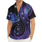 Dark Aquarius Zodiac Sign Print Men's Deep V-Neck Shirt