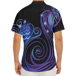 Dark Aquarius Zodiac Sign Print Men's Deep V-Neck Shirt