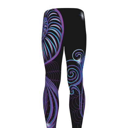 Dark Aquarius Zodiac Sign Print Men's leggings