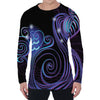 Dark Aquarius Zodiac Sign Print Men's Long Sleeve T-Shirt