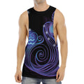 Dark Aquarius Zodiac Sign Print Men's Muscle Tank Top