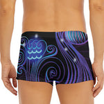 Dark Aquarius Zodiac Sign Print Men's Short Boxer Briefs
