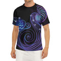 Dark Aquarius Zodiac Sign Print Men's Short Sleeve Rash Guard