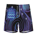 Dark Aquarius Zodiac Sign Print Men's Athletic Shorts