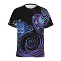 Dark Aquarius Zodiac Sign Print Men's Athletic T-Shirt