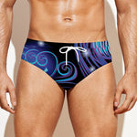 Dark Aquarius Zodiac Sign Print Men's Swim Briefs