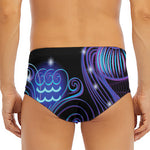 Dark Aquarius Zodiac Sign Print Men's Triangle Swim Briefs