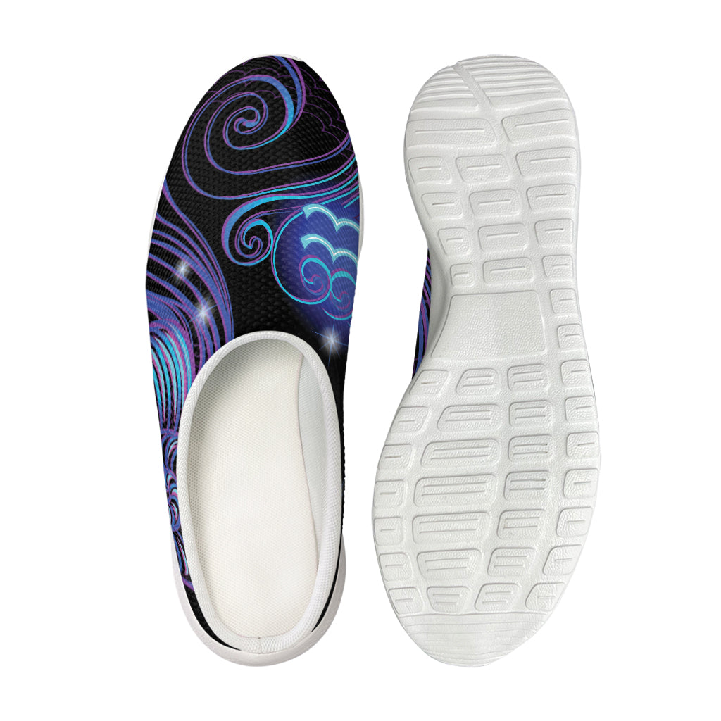 Dark Aquarius Zodiac Sign Print Mesh Casual Shoes