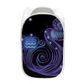 Dark Aquarius Zodiac Sign Print Mesh Laundry Hamper