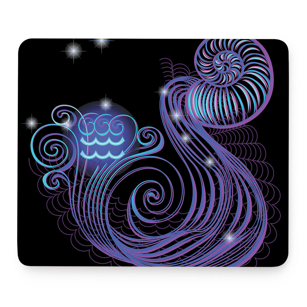 Dark Aquarius Zodiac Sign Print Mouse Pad