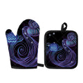 Dark Aquarius Zodiac Sign Print Oven Mitt And Pot Holder Set