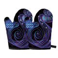 Dark Aquarius Zodiac Sign Print Oven Mitts