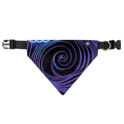 Dark Aquarius Zodiac Sign Print Over The Collar Dog Bandana