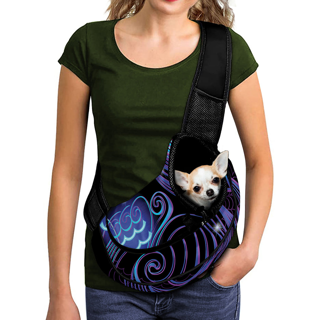 Dark Aquarius Zodiac Sign Print Pet Sling Carrier