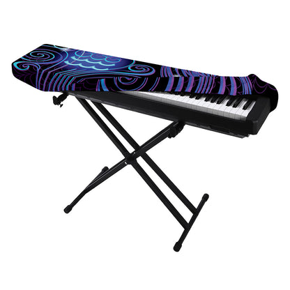 Dark Aquarius Zodiac Sign Print Piano Keyboard Cover