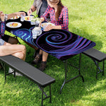 Dark Aquarius Zodiac Sign Print Picnic Table Cover