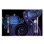 Dark Aquarius Zodiac Sign Print Placemat