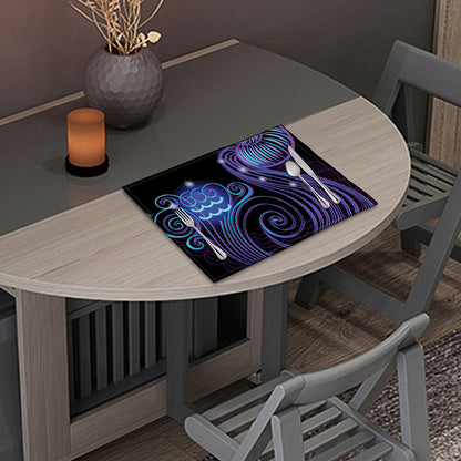 Dark Aquarius Zodiac Sign Print Placemat