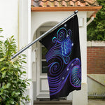 Dark Aquarius Zodiac Sign Print Polyester Flag