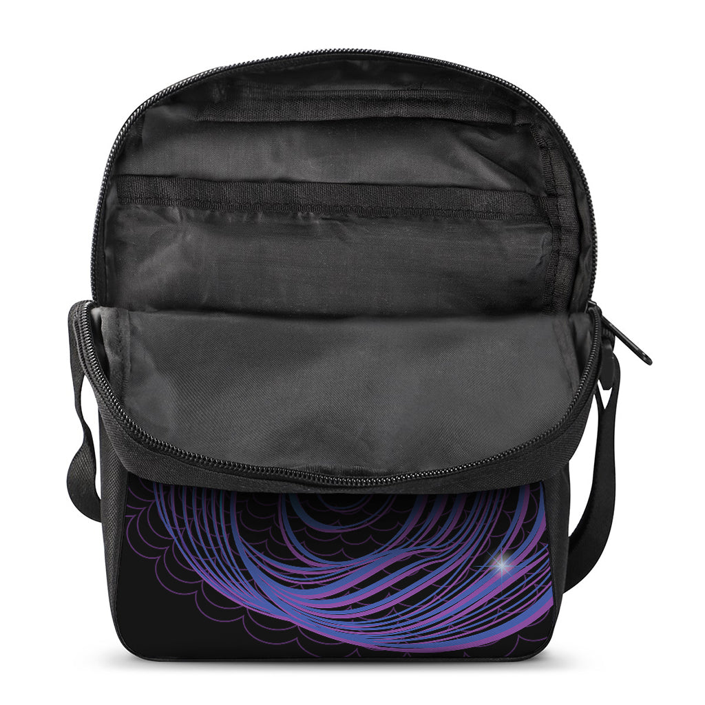 Dark Aquarius Zodiac Sign Print Rectangular Crossbody Bag