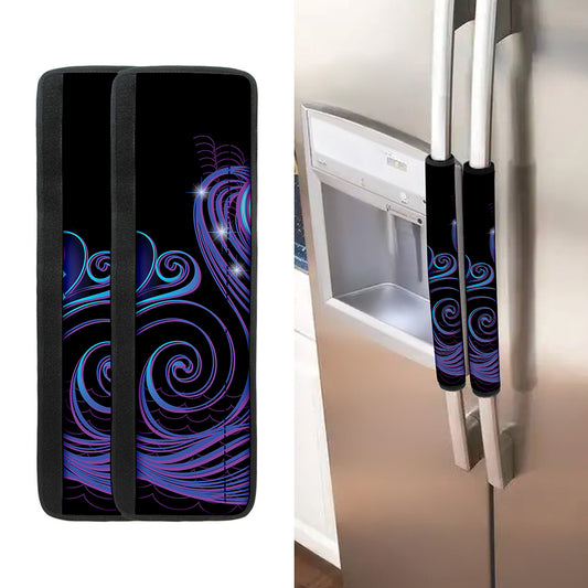 Dark Aquarius Zodiac Sign Print Refrigerator Handle Covers