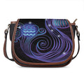 Dark Aquarius Zodiac Sign Print Saddle Bag