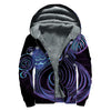 Dark Aquarius Zodiac Sign Print Sherpa Lined Zip Up Hoodie