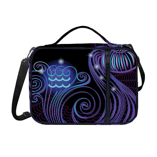 Dark Aquarius Zodiac Sign Print Shoulder Strap Bible Bag