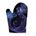 Dark Aquarius Zodiac Sign Print Single Oven Mitt