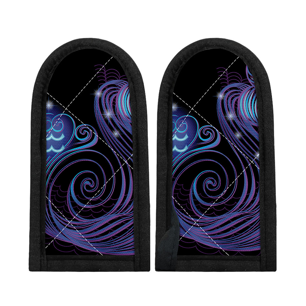 Dark Aquarius Zodiac Sign Print Skillet Handle Cover