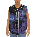 Dark Aquarius Zodiac Sign Print Sleeveless Baseball Jersey