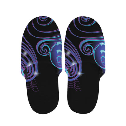 Dark Aquarius Zodiac Sign Print Slippers